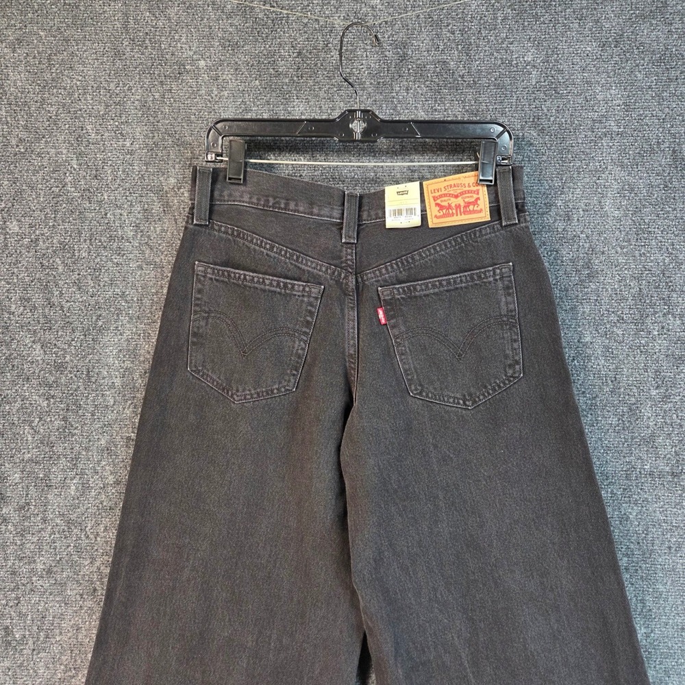 Levi's 94 Baggy Jeans Women's 28x31 Black Wide Leg High Rise 100% Cotton NWT - Picture 9 of 13